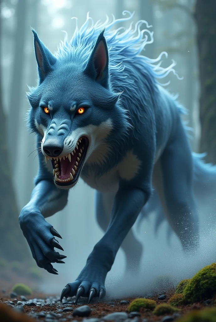 A fusion between a wolf and a shark