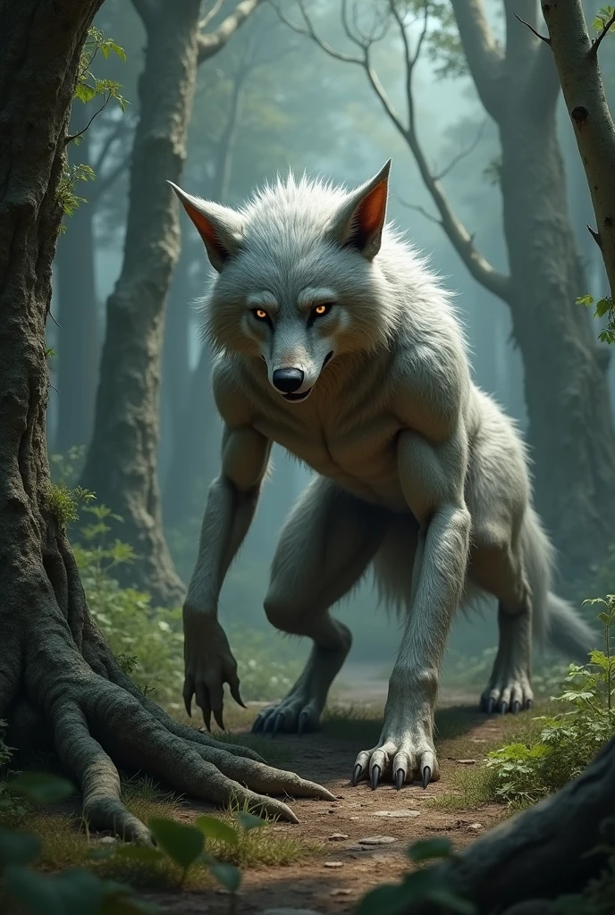 A barefoot wolf boy
