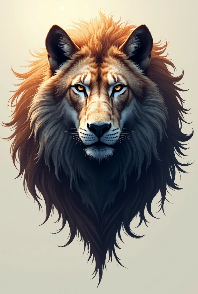 Create a logo for a game of a wolf and a lion together that is a realistic mix, more realistic to that