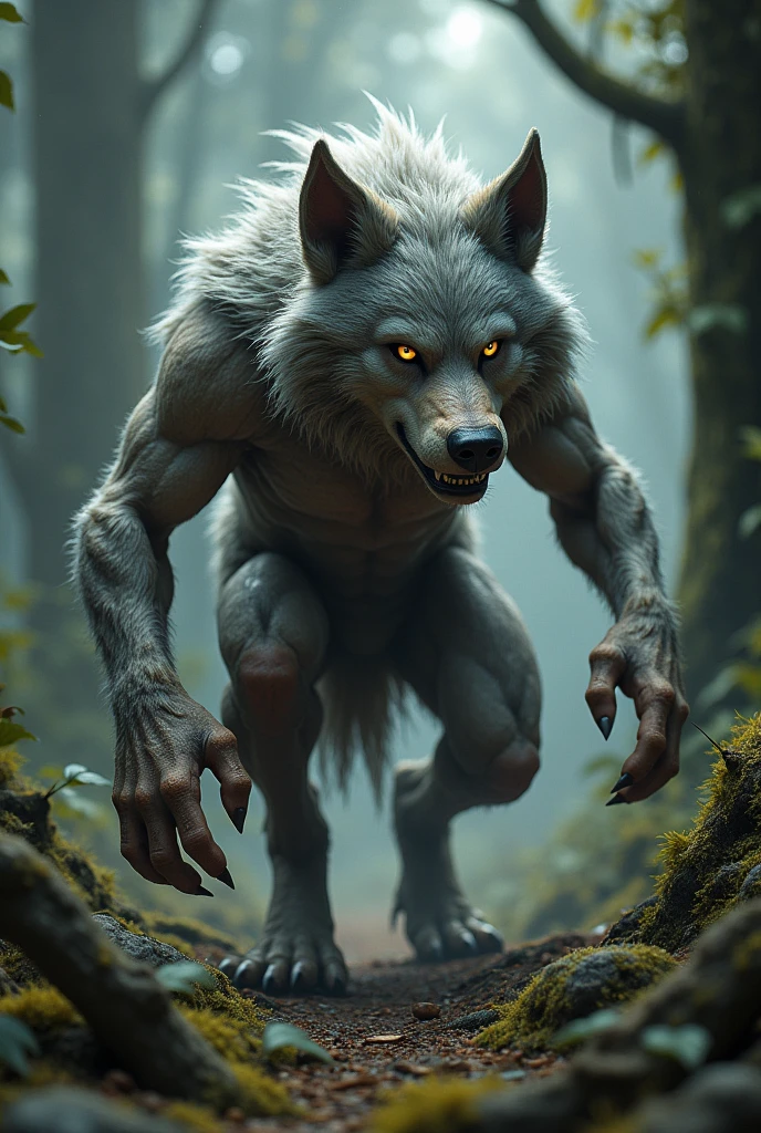 A barefoot wolf boy