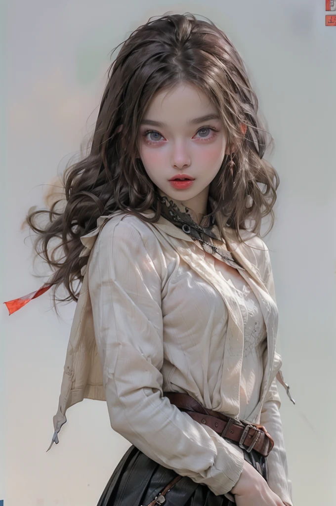 hxarmour,1girl,(light green armour:1.3), ((best quality)), ((masterpiece)), (detailed), perfect face, ((best quality)), ((masterpiece)), (detailed), perfect face(Golden ratio:1.2),(Fault color:1.3),[(White background:1.4)::10], (full bodyesbian:1.2),(Ultra-detailed:1.3), （white color background）white background, plain background, s girl，redhead hair，Red glowing eyes, photorealestic,（（（Red and white trench coat））），（Red scarf)，a black pleated skirt，black t-shirts，longer sleeves，（（With a hood）），side-lighting, NSFW, Depicting female characters from ethereal anime in a high-quality anime art style，，，8K，Red and white shoes with a sense of technology，(chaotic geometric images:1.3),(nagative space:0.8), (ether colorful ink flowing:1.3), a knight, white background, plain background, Bloodborne inspired, tatty Bloodborne attire, occult aesthetic, occult, tatty red and white clothing detailed and intricate steampunk and detailed gothic  (with a hood), long coat, Complex laced boots, Fluttering lace flared long knee length dress with frilly petticoats, long dress, knee length dress, pleated petticoats, loliress, petticoats gothic , beautiful small breasts, (((( Highly detailed face))), small thin nose, Small thin lips mouth, (((Very sharp focused eyes))), Very large slit precision pale grey eyes that shine like jewels. very long eyelashes, Silver hair swaying in the wind, Emitting a dazzling light in a mandala pattern, white background, Very dramatic and cinematic lighting, tatty damaged old red and white clothing, full body, whole body, body, cosmic horror, grim dark, medieval armor, 
