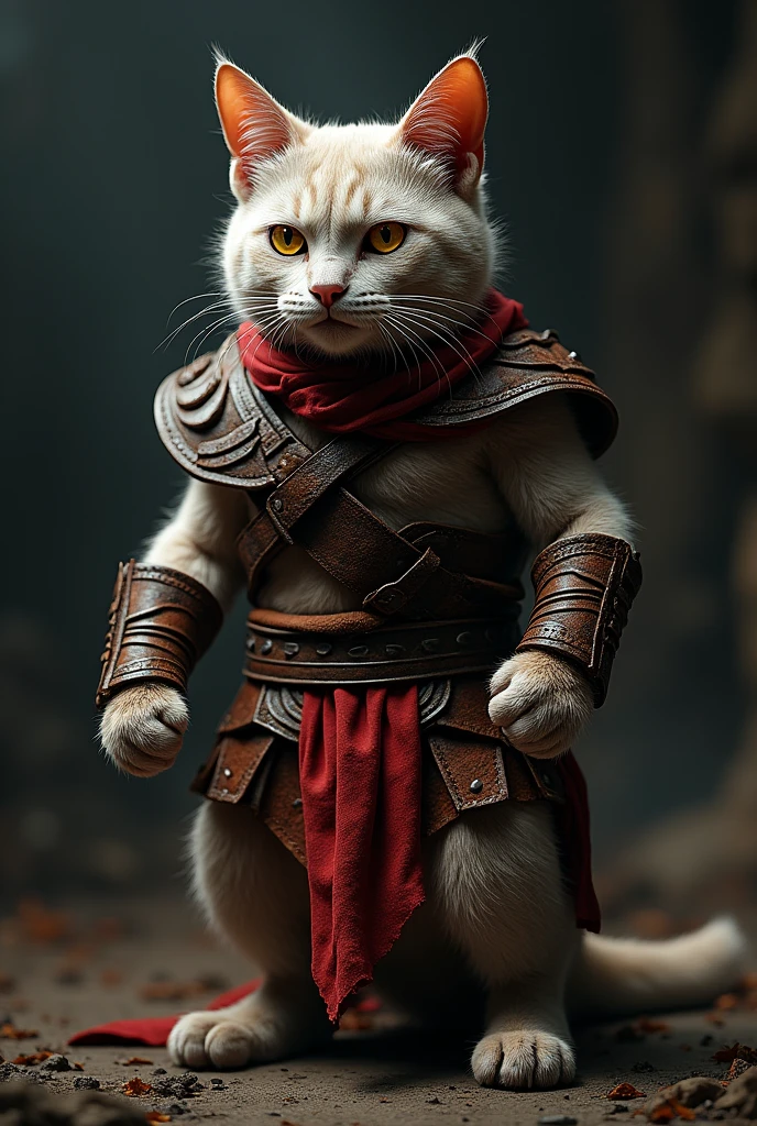 Cat dressed as Kratos from God of War