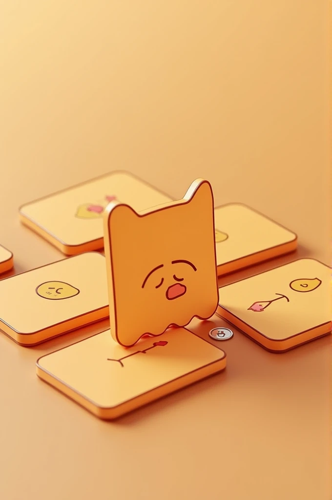 des petits rectangle plastifié marron style cartoon