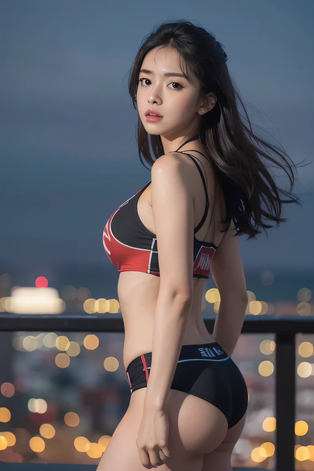 cute & girly \(idolmaster\), facial, (8k, RAW photo, best quality, masterpiece:1.2), ultra detailed, ultra high res, (realistic, photo realistic:1.2), high detail RAW color photo, professional photograph, depth of field, an extremely delicate and beautiful, extremely detailed, 8k wallpaper,  moist skin, art by Balcomb Greene, (art by David Alfaro Siqueiros:1.3),  photograph, shoulder-level shot of a Intellectual South-American Kiteboard Energy patterns, background is [Chicago|Fossil fuel power station], at Twilight, Neo, flat lighting, film grain, dslr, 800mm lens, behance HD,(Large Breasts1.5),