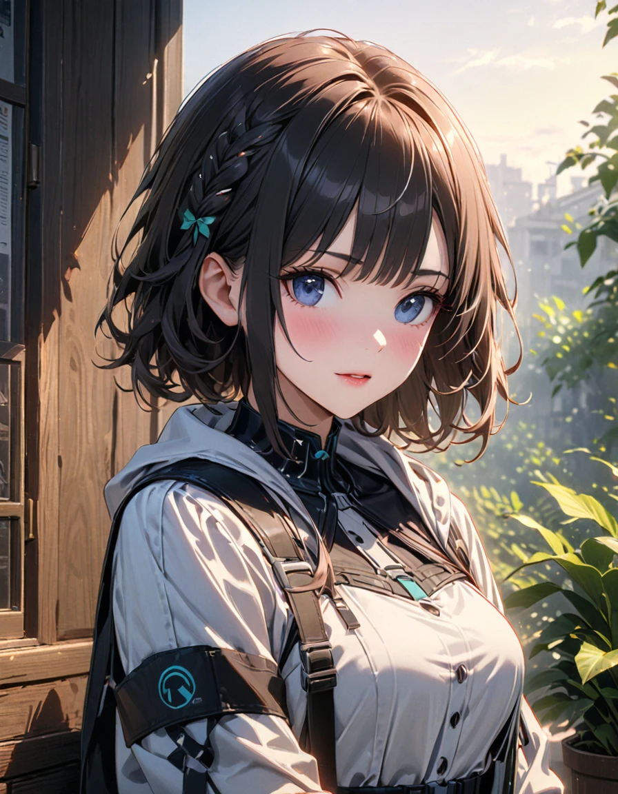 detailed textures, high quality, high resolution, high accuracy, realism, color correction, correct lighting settings, harmonious composition. шедевр、девочка、черные волосы、Длинные волосы、завязанные волосы、Летняя юката、салют、улыбка、сосредоточься на лице, ночной фон--ar 3:4 --niji 6