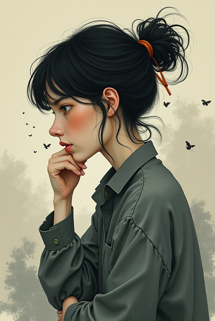 From the following sentence, make an illustration that is similar to mine., of my dreams and frustrations: I paint myself because I am the one I know best