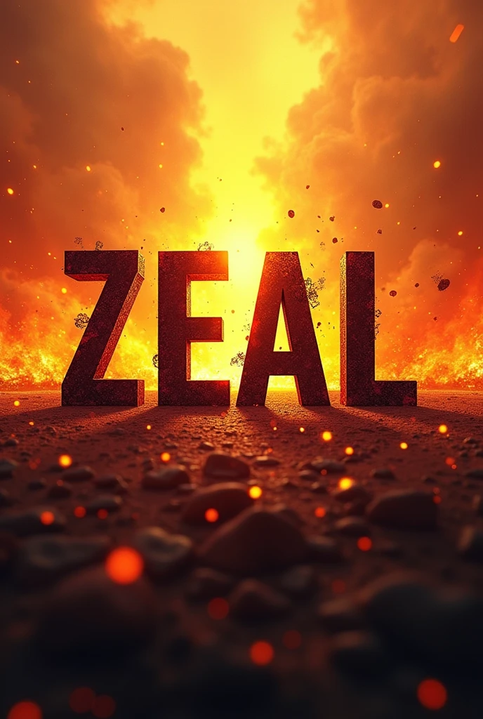 Create an image with zeal written in the middle