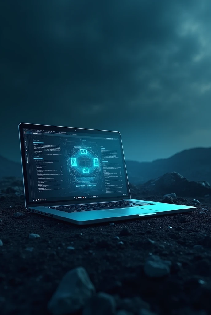 leptop business as the main setting and behind a darker landscape. The idea of the image is to convey the idea of working anywhere