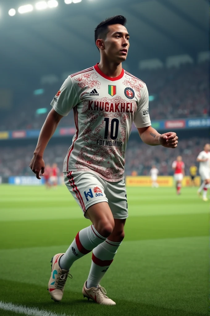 A player wear shirt with the name of khugakhel Diplomats the no 10