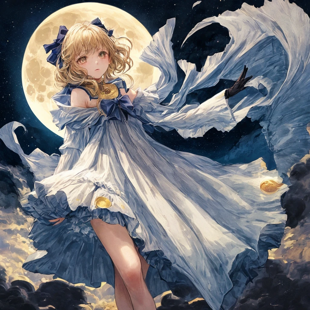 1 girl, , Deesse de la lune, powerful and beautiful