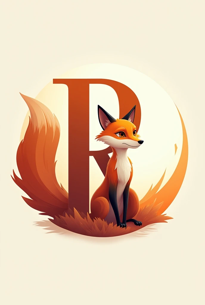 A fox made with the letter R and along with the tail would come the letter M symbolizing the world  
