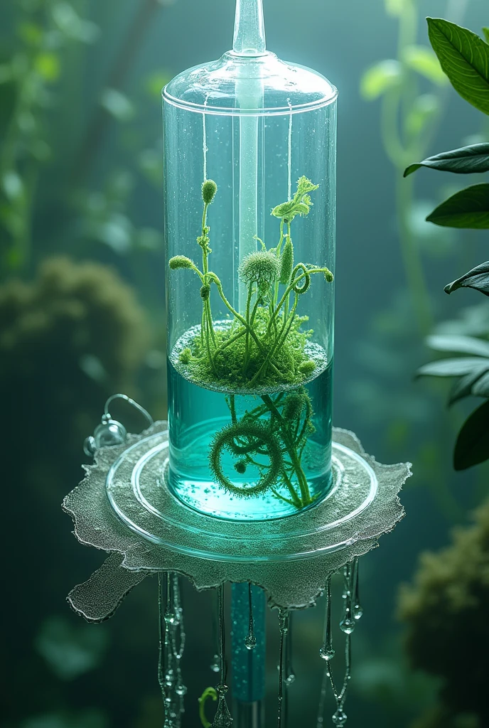 Algal filters with a main body that includes a gel culture medium if they are then applied to the culture with a needle culture of bacteria and algae and a net that is preservative is placed on it so that it does not spill