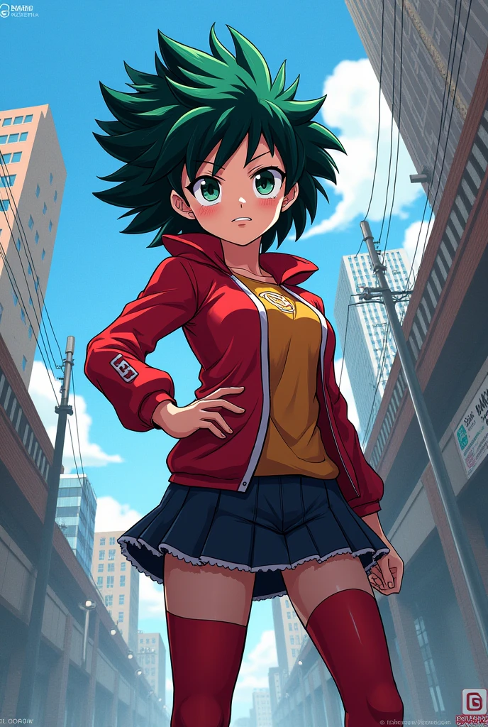 Create a girl in the style of boku no hero academia 