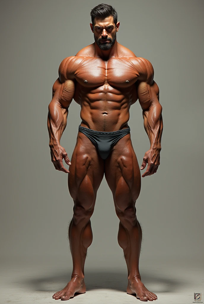 Make a realistic picture of a naked muscular man