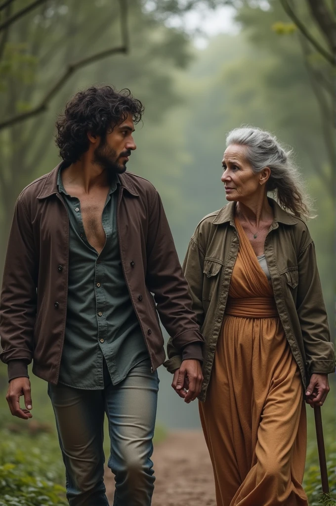 Juan gets up and runs towards the old woman.. at your side, a young woman, Well, He also comes to help her. Both glances meet, both doubt. Cross the knot?