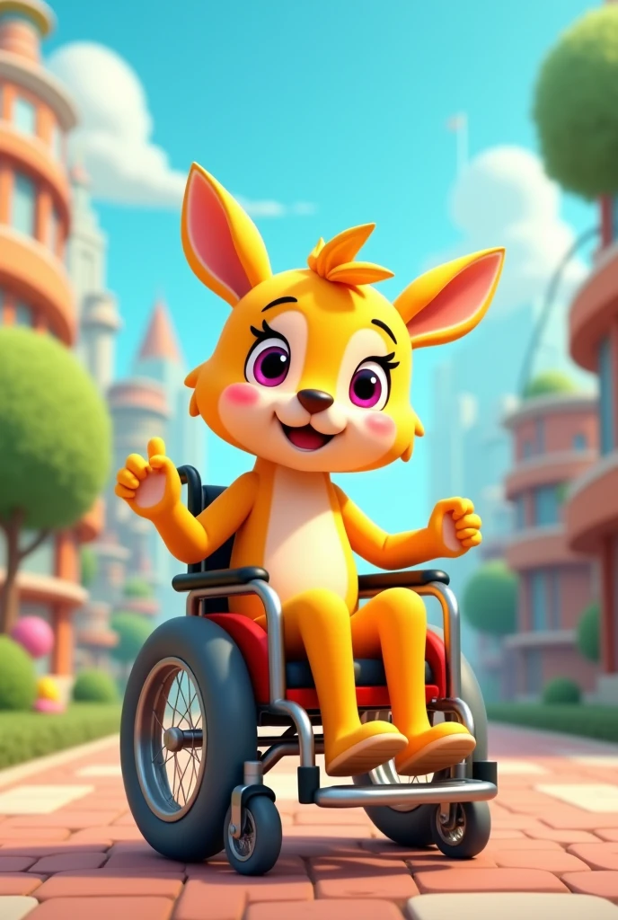 Cartoon on wheelchair

