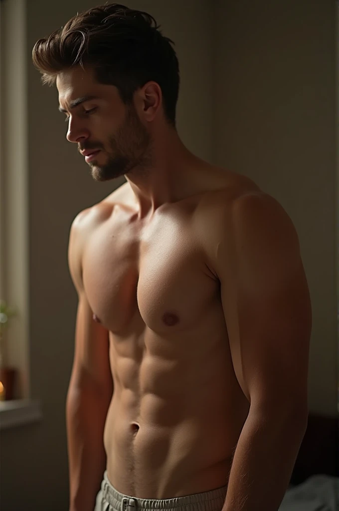 Video of a naked muscular man having sex