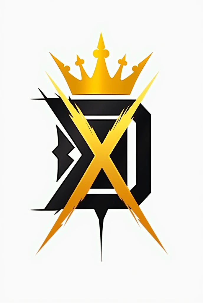  The circle logo that says DynamiX has an x inside the D   The logo should be yellow, black and white. And make the background transparent And let there be a crown on his head Let the letter D be known The letters D and x are capitalized and the others are lowercase