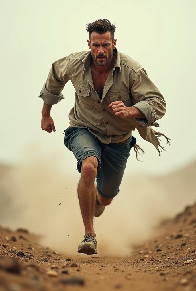 A man running against time