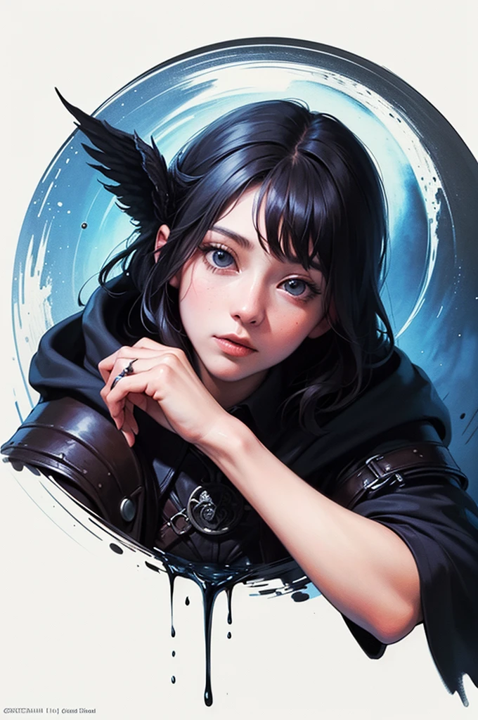 ((best qualityer)), ((work of art)), (detailded), face perfect (((tabletop, of the highest quality, super detailded))), Hand-drawn style, hand painted style, water colour, outline, a knight, white background, plain background, Inspired by Bloodborne, Bloodborne's raggedy outfit, occult aesthetic, occult, tatty red and white clothing detailded and intricate steampunk and detailded gothic lolita (in a hoodie), long overcoat, Complex lace-up boots, Fluttering lace flared long knee length dress with frilly petticoats, long robe, knee length dress, pleated petticoats, lolita dress, gothic lolita petticoats, beautiful small breasts, (((( Highly detailded face))), small and thin nose, Mouth with small, thin lips, (((Very sharp and focused eyes))), Very large slit precision pale gray eyes that shine like jewels. very long eyelashes, Silver hair blowing in the wind, Emitting a dazzling light in a mandala pattern, white background, very dramatic and cinematic lighting, old red and white clothes, tattered and damaged, full cos, whole cos, cos, cosmic terror, dark dark