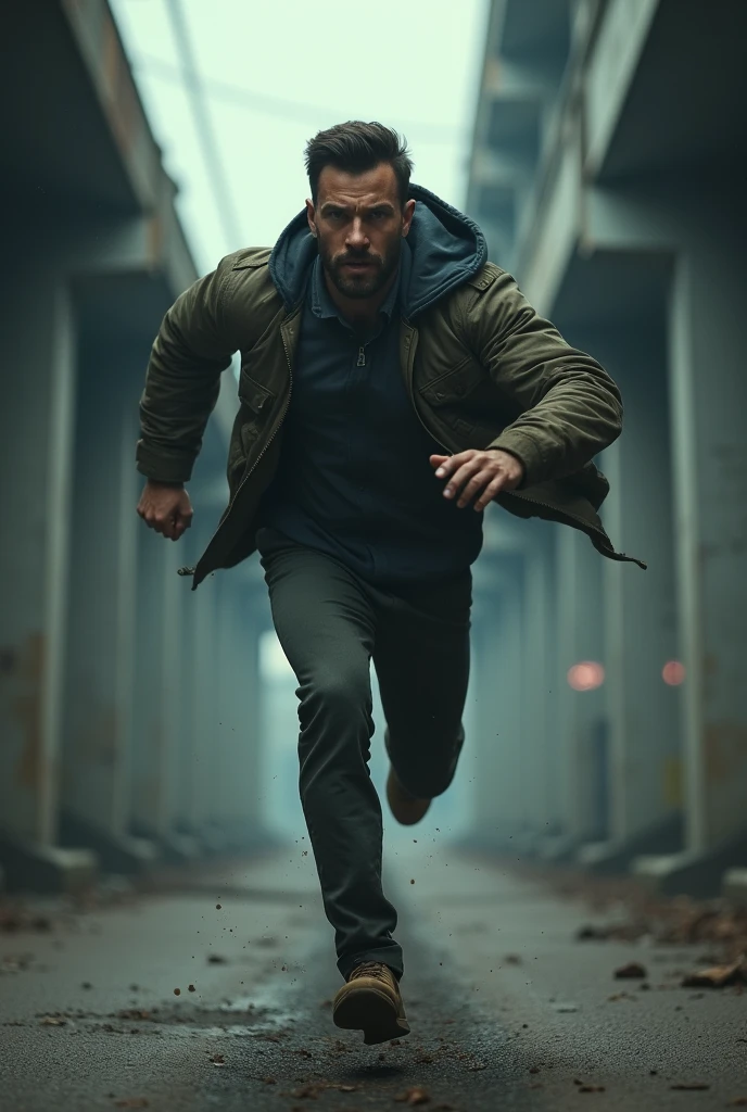 A man racing against the clock