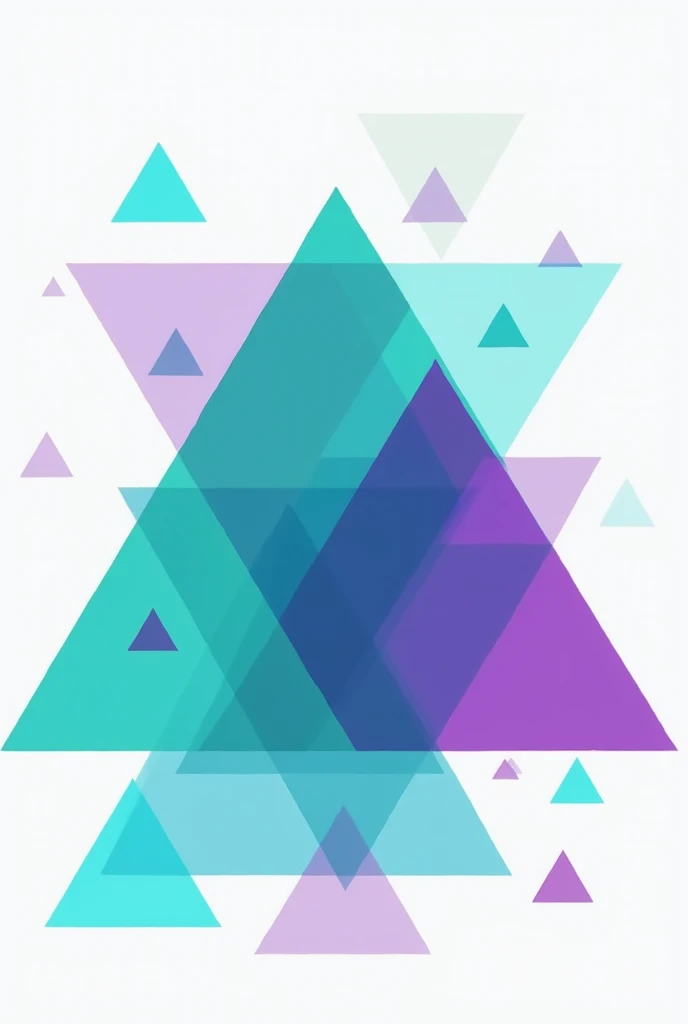 Create an abstract image of turquoise and violet colored triangles that represents the family