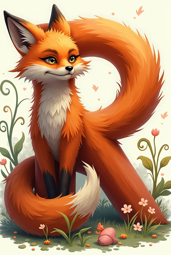 Letter R shaped like a Fox