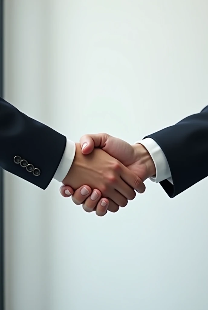 Businessmen&#39;s hands giving a diagonal handshake without a bottom 