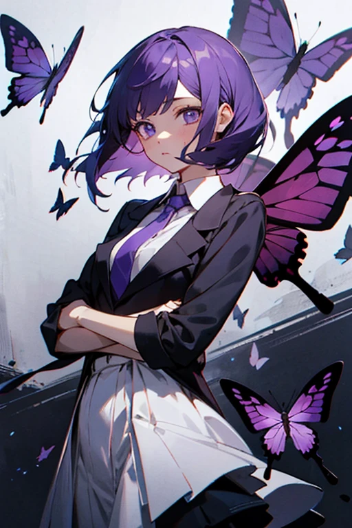 girl,Poetry,purple,eyes,purpleة,tie,Butterfly ,wear,Butterfly