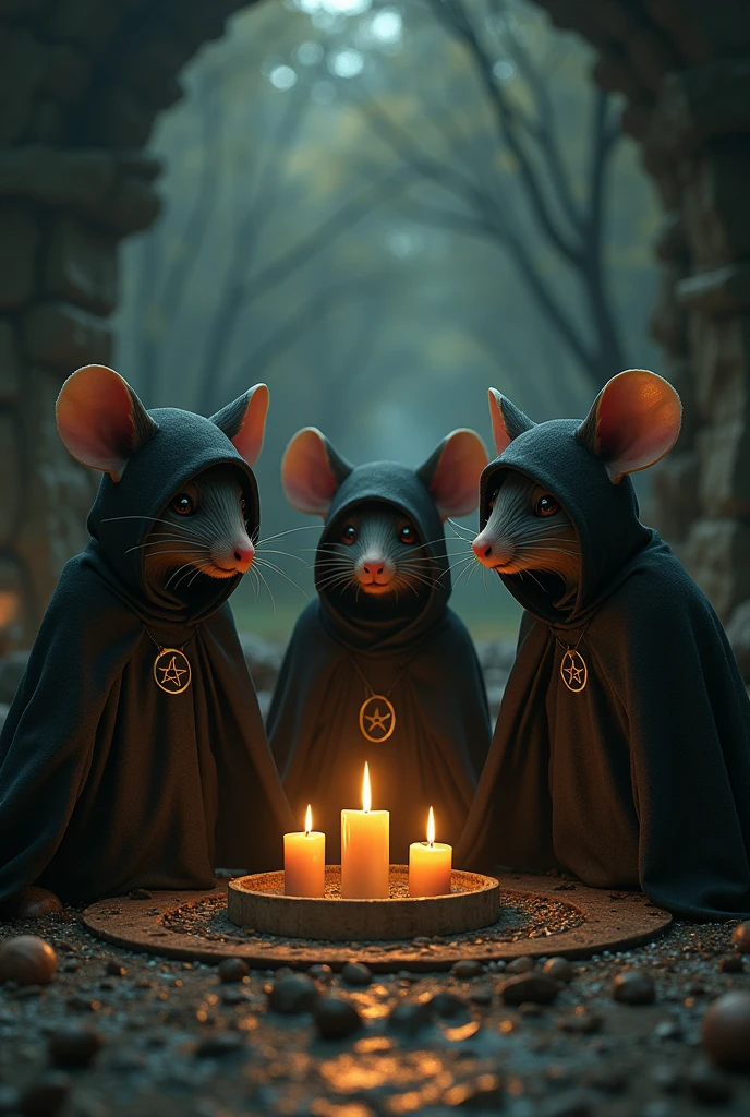 Shrek&#39;s 3 blind rats in satanic cult clothing 