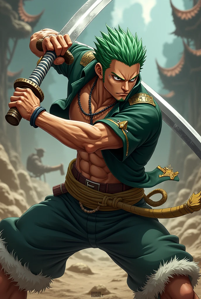 Zoro from one piece, more similar please, he uses the santoryu style