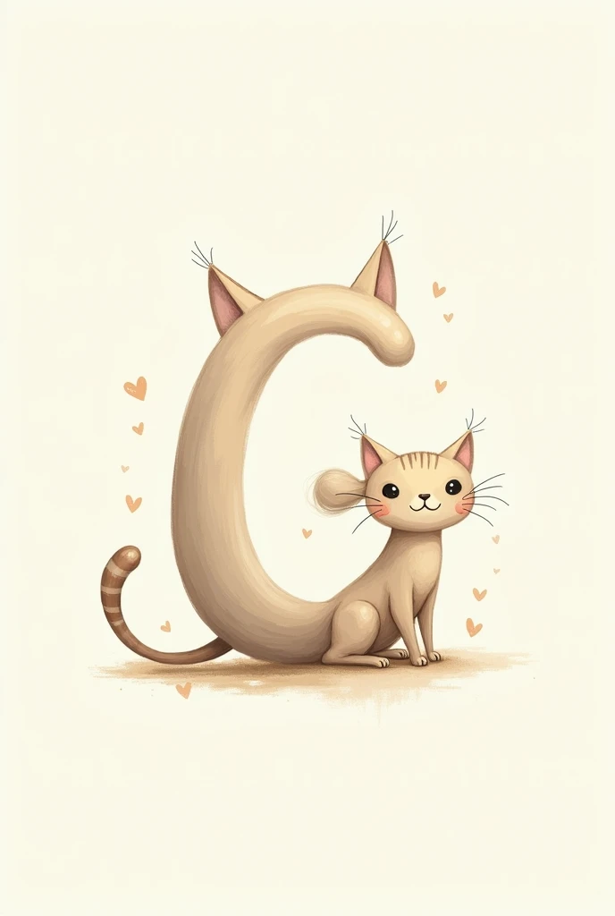 Letter G in the shape of a cat