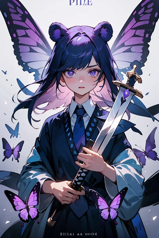 girl,Poetry,بنهاية Violet,eyes,Violet,tie,Butterfly ,wear,Butterfly,wear هاشيرا,Bear sword