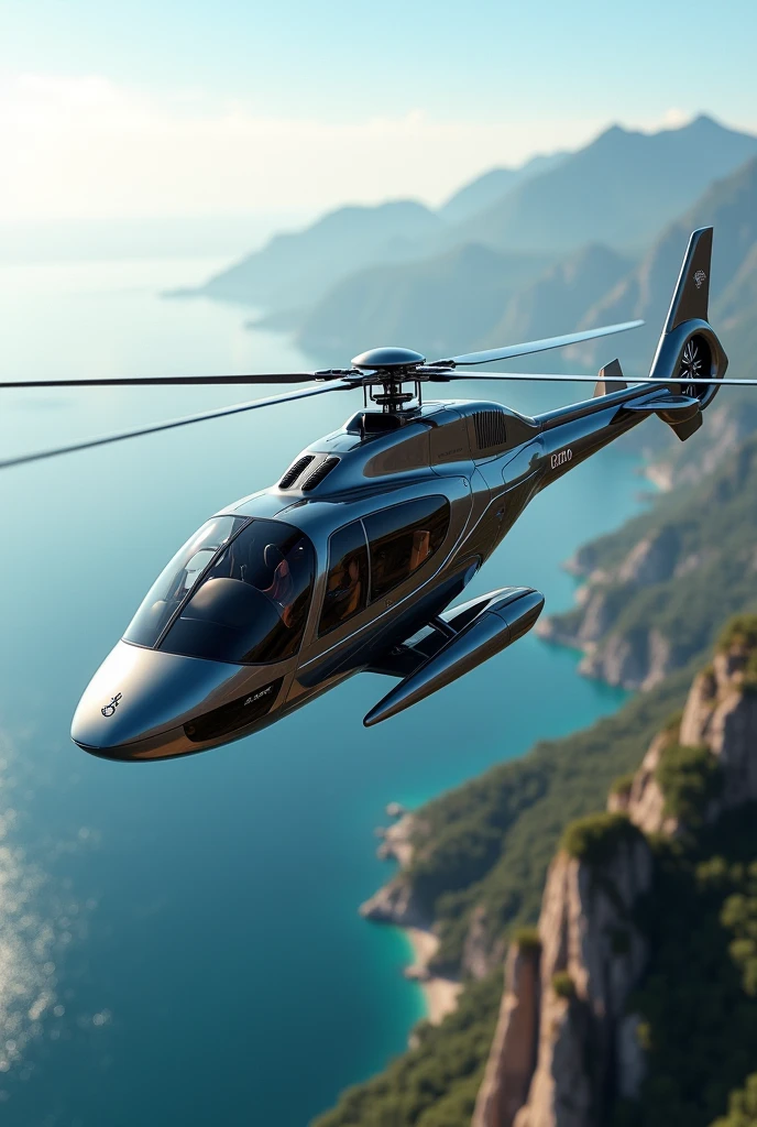 Create a luxurious and exquisite helicopter with a unique and discreet design