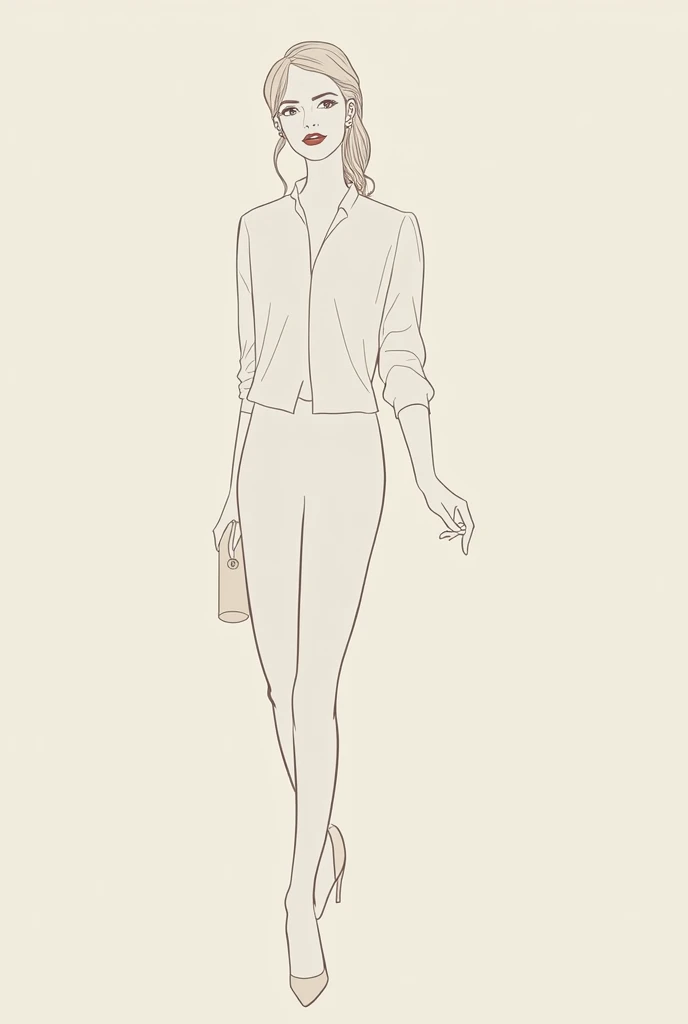 I created an illustrative image of a modern woman in a drawing without many colors