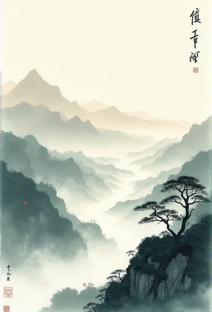 Chinese landscape painting,ink and watercolor painting,water ink,ink,stain,distant view,Ultra wide viewing angle,meticulous,distant view,meticulous,stain,low saturation,low contrast,beautifully represented,A detailed,acura,Works of masters,masterpiece