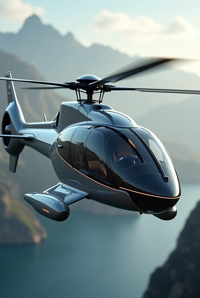 Create a luxurious and exquisite helicopter with a unique and discreet design 