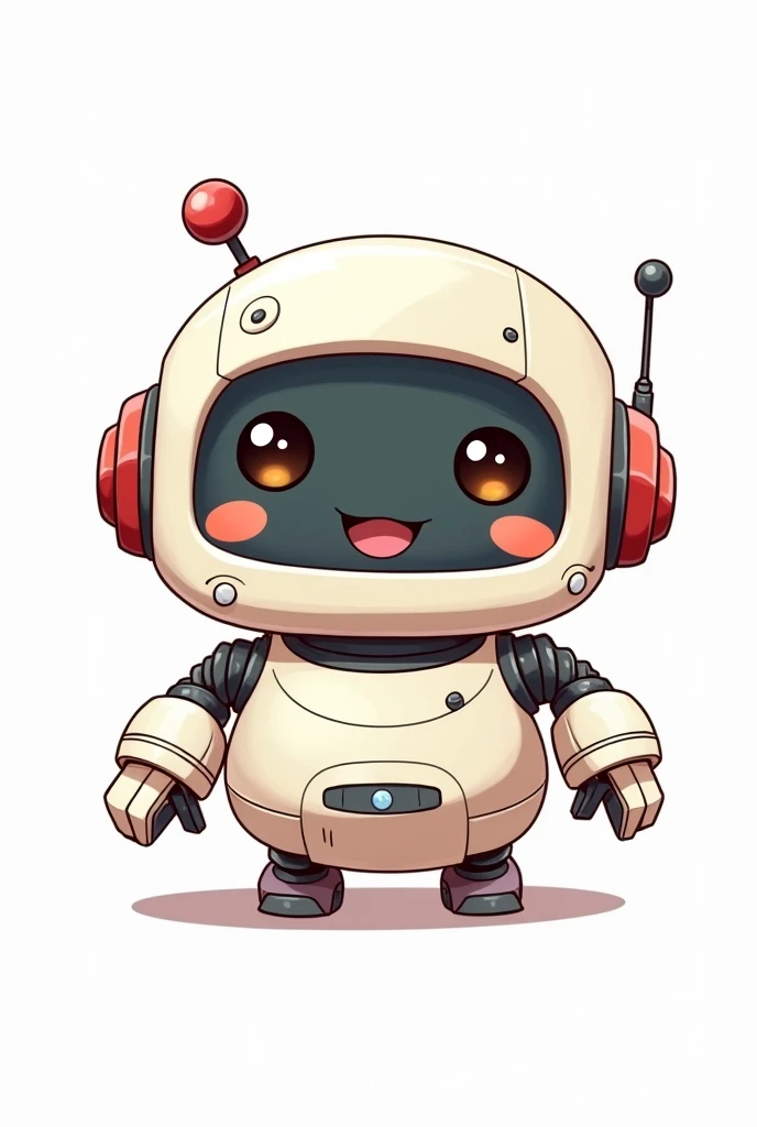 robot caricatura, kawaii style, White background, for stickers