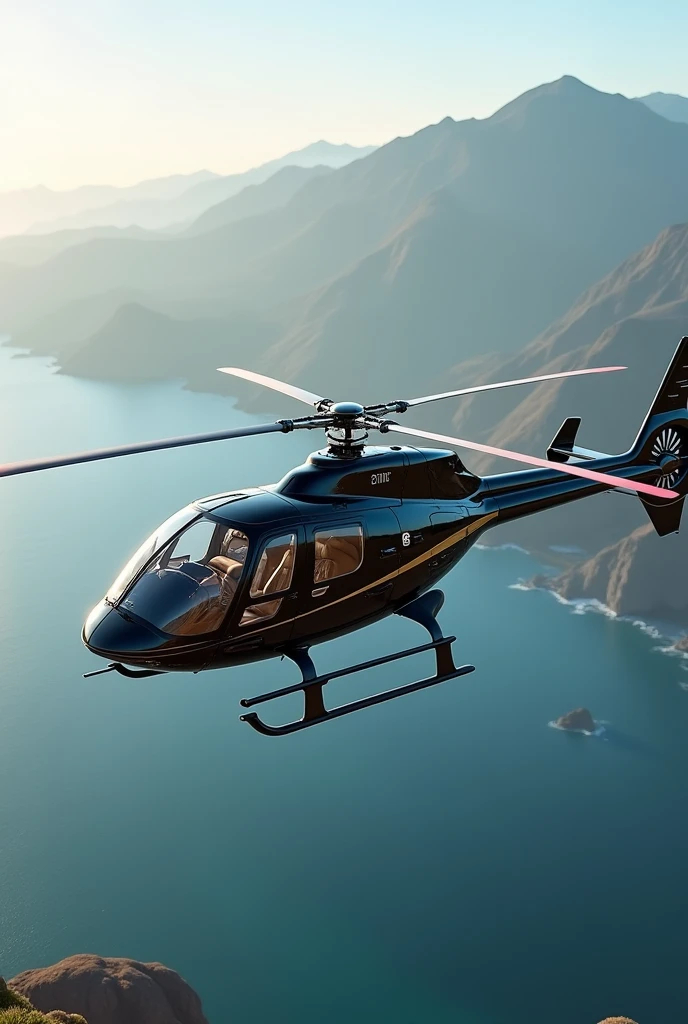 Create a luxurious and exquisite helicopter with a unique and discreet design