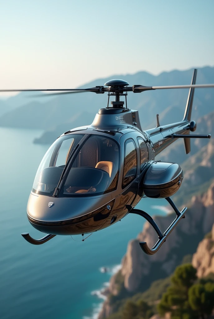 Create a luxurious and exquisite helicopter with a unique and discreet design