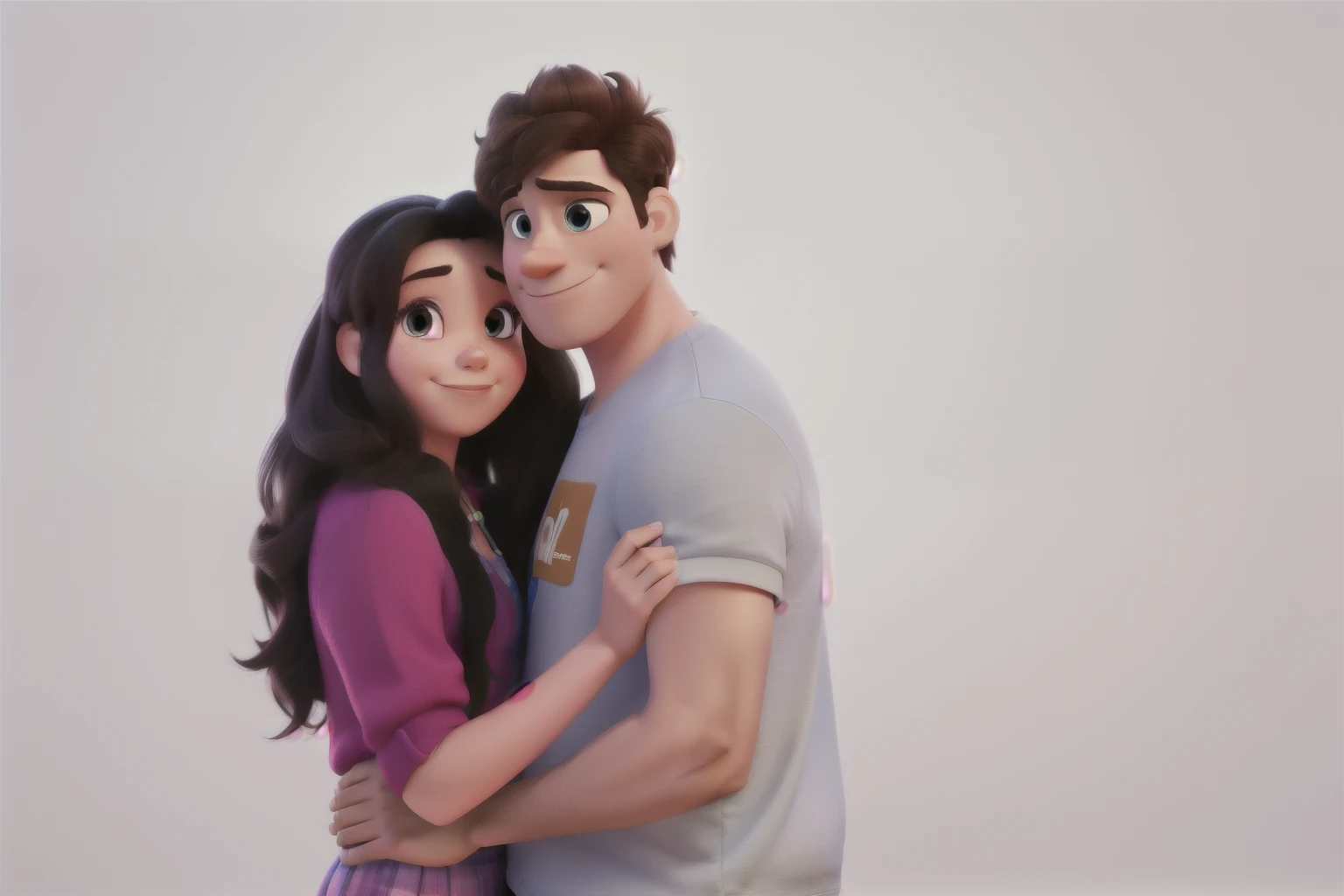 A Couple Embraced, disney pixar style, high qualiy, best qualityer