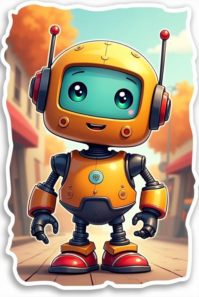 robot caricatura, disney style for sticker
