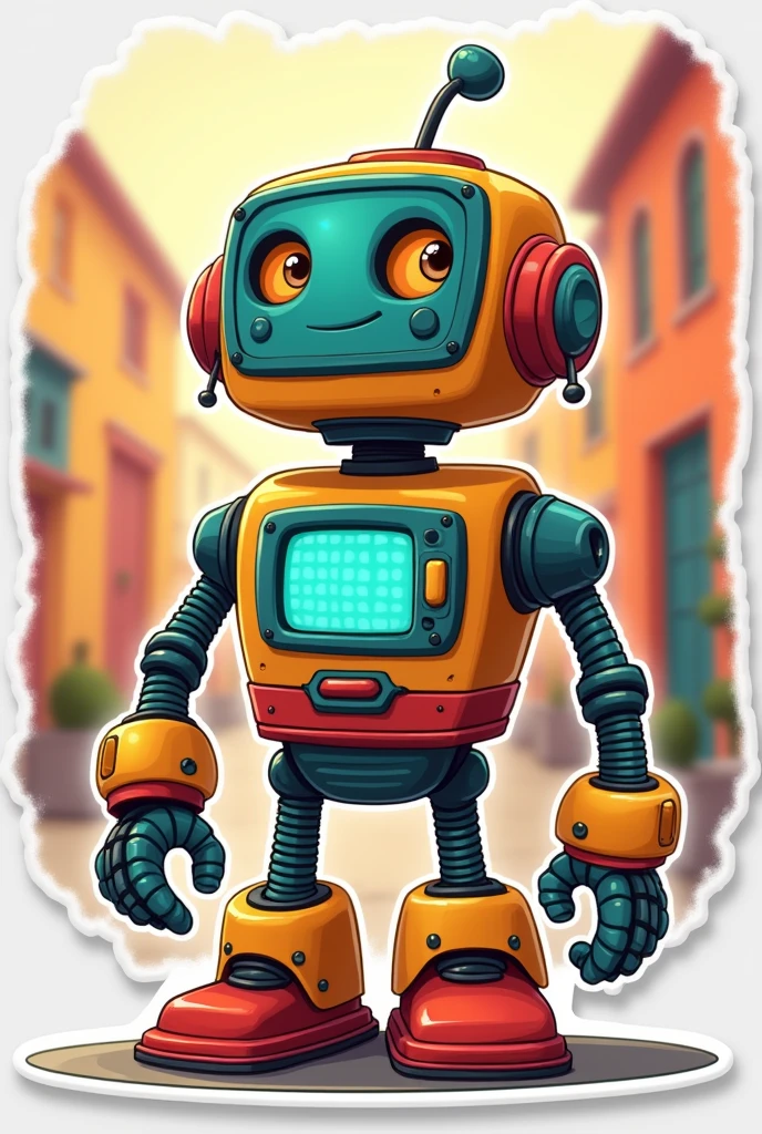robot caricatura, disney style for sticker