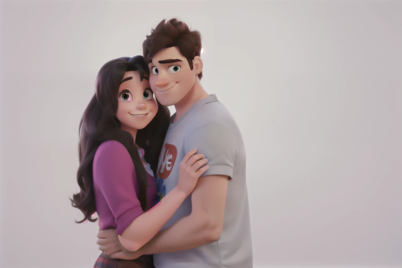 A Couple Embraced, disney pixar style, high qualiy, best qualityer