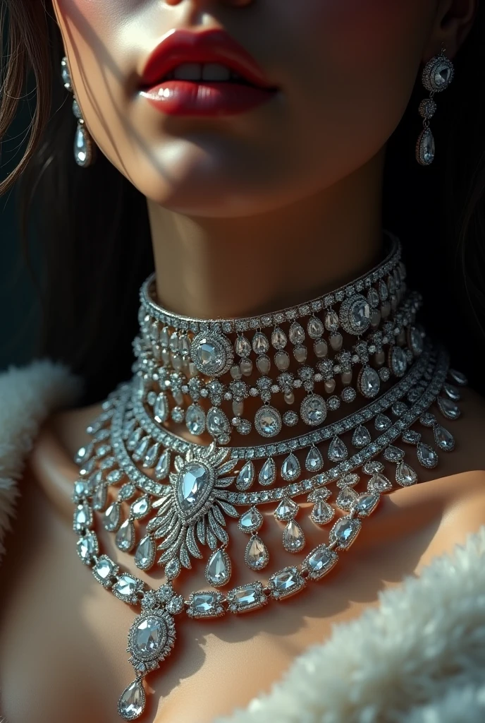 The neck with diamond chains like lucifer