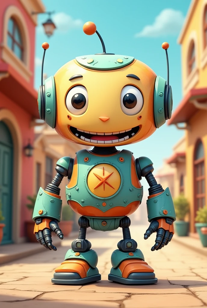 robot caricatura, disney style for sticker
