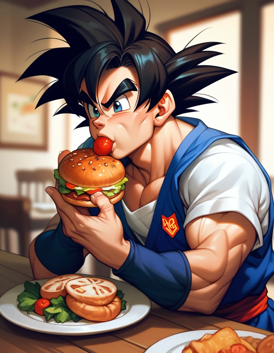 Goku eating buffet