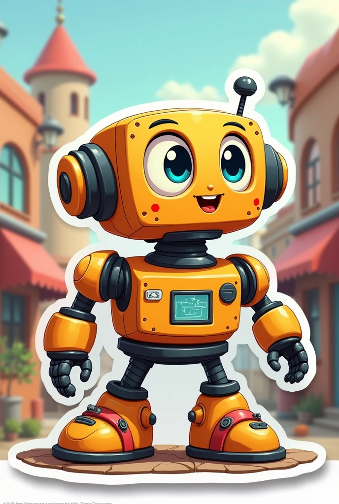 robot caricatura, disney style for sticker