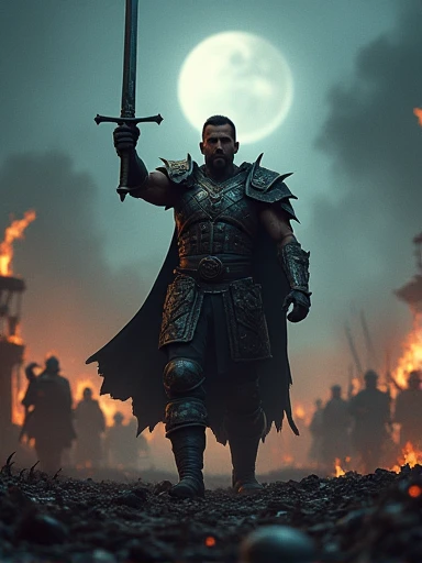 Hear the cry of war louder than before
With his sword in hand to control the land
Crushing metal strikes on this frightening night
Fall onto your knees for the phantom lord