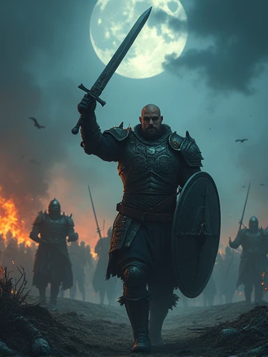 Hear the cry of war louder than before
With his sword in hand to control the land
Crushing metal strikes on this frightening night
Fall onto your knees for the phantom lord